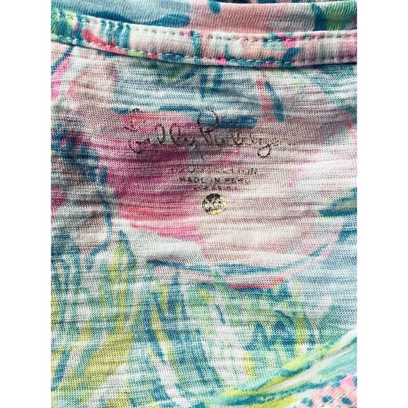 Lilly Pulitzer Women’s XS Pink Elephant Flamingo Alligator Giraffe Safari Top - Picture 7 of 9